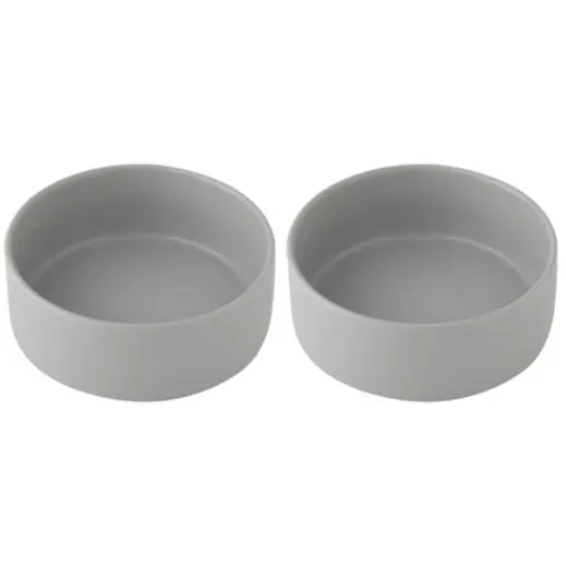 2-Piece Pet Bowl & Stand Grey Bowls